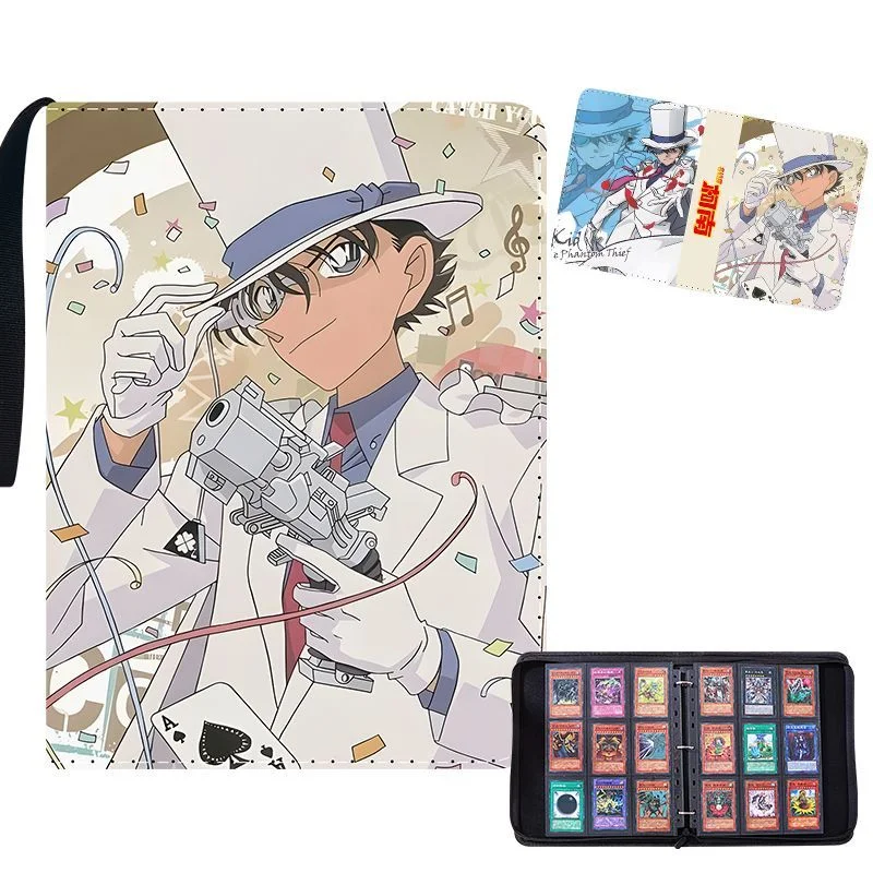Hot 400pcs/900pcs Detective Conan Card Album Book Folder 4/9 Card Slots Collections Zipper Double Pocket Card Binder Holder Gift