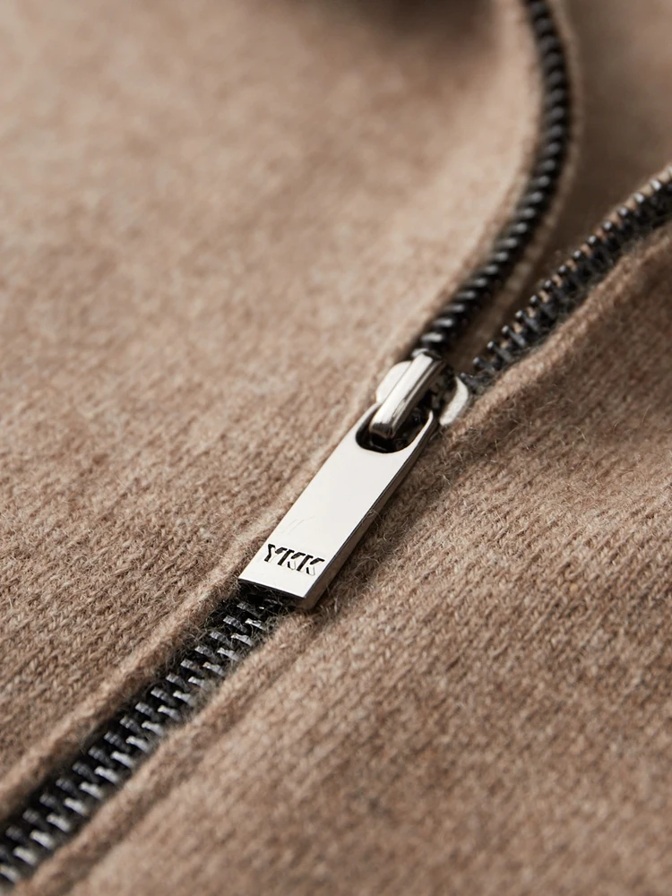 

TLOML мужской 100% кашемировый свитер с воротником-молнией, бейсбольный кардиган, осень-зима, мягкий элегантный повседневный кашемировый трикотаж, удобное пальто