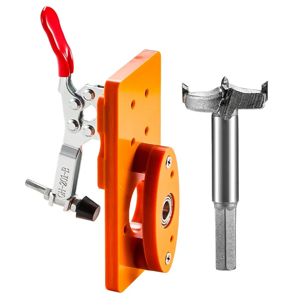 

Door Hinge Drill Jig Cabinet Hinge Drill Guide Door Hinge Router Template Easy To Use Hole Opening Auxiliary Tool