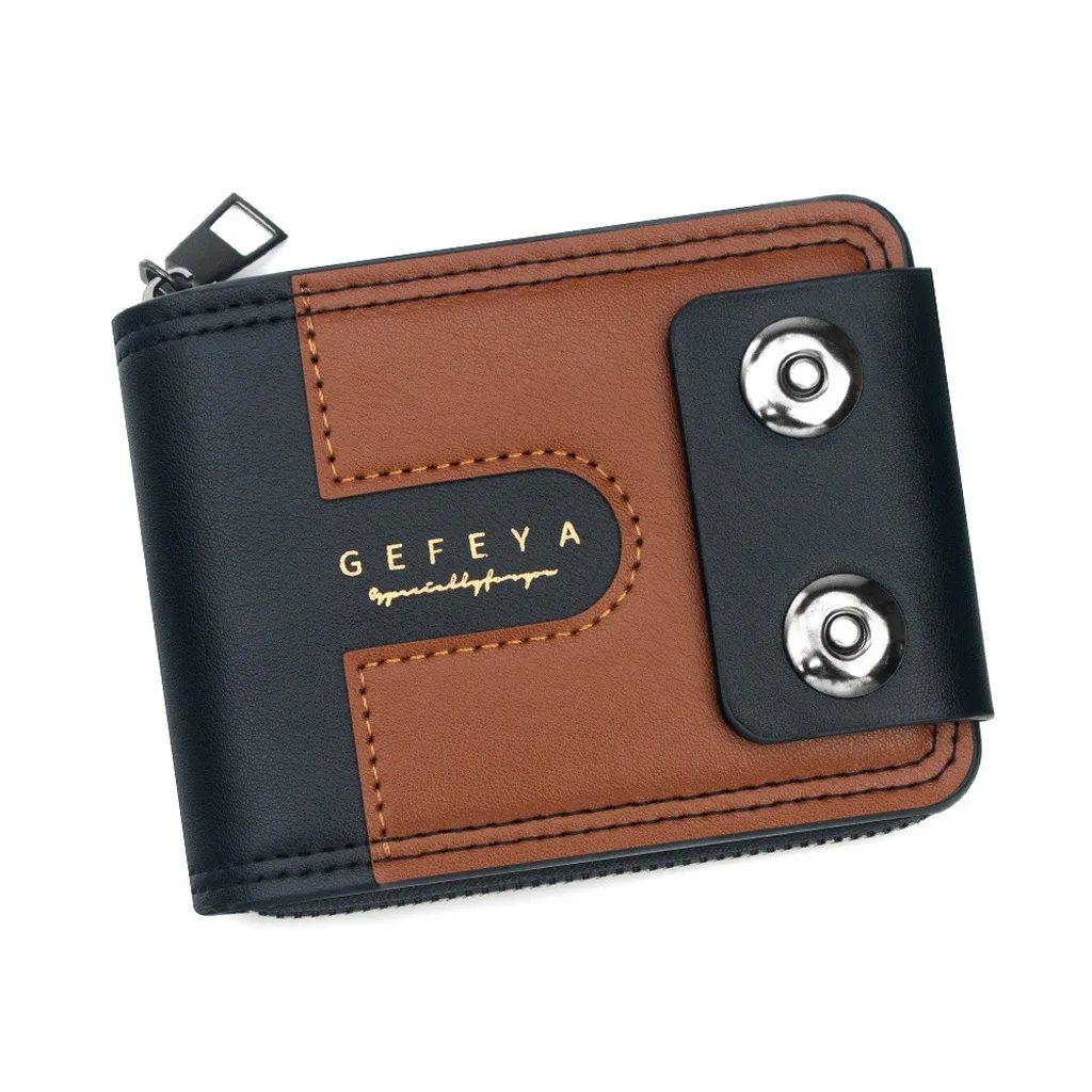 Pu Wallet Zipper Closure Colorblock Wallet Zipper Closure Wallet Multi Compartment For Going Out Campus Life Casual Scenarios