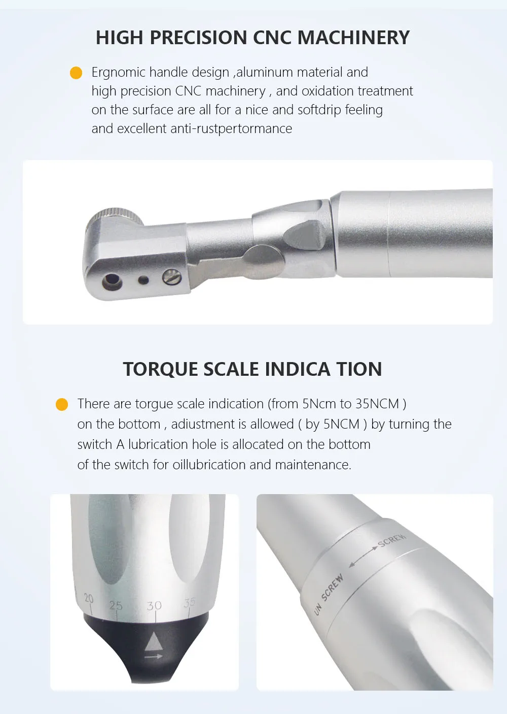 Dental Implant Torque Wrench Handpiece Screwdriver Prosthetic Kit , Dental Clinic Dentistry Repair Tools