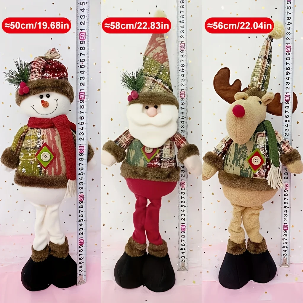 Christmas Dolls Tree Decor New Year Ornament Reindeer Snowman Santa Claus Standing Doll Navidad Decoration Merry Christmas