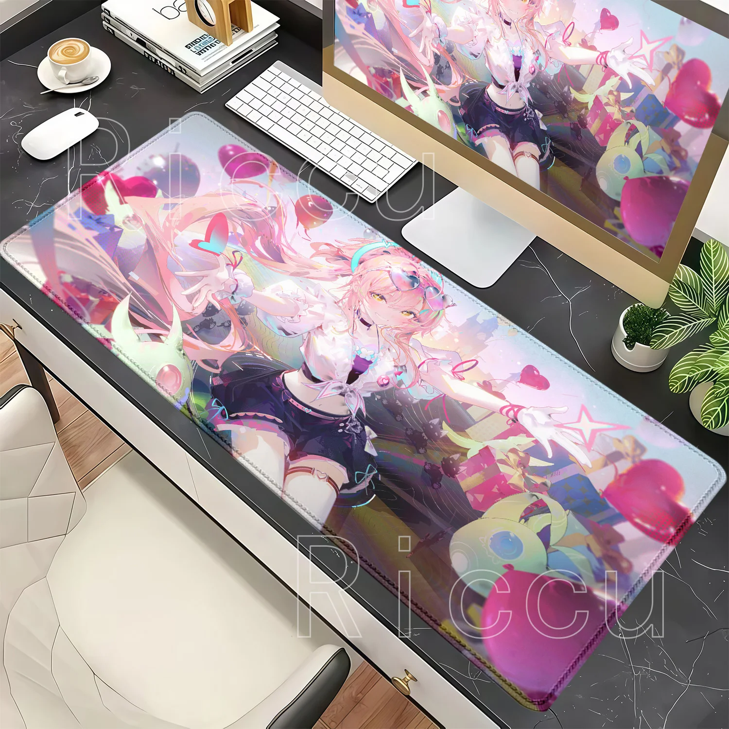 Large Mousepad Aemeath Wuthering Waves WuWa Office Accessories Esports Mouse Pad Gaming Keyboard Anime Girl HD Printing Desk Mat