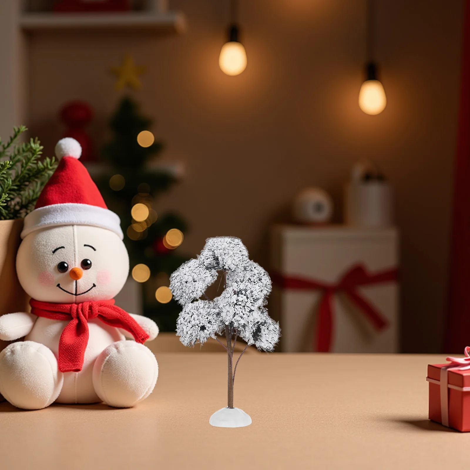 

3Pcs Miniature Snowy Xmas Tree Desktop Decoration Space Saving Design for Office Home Winter Scene Simulation Christmas Tree