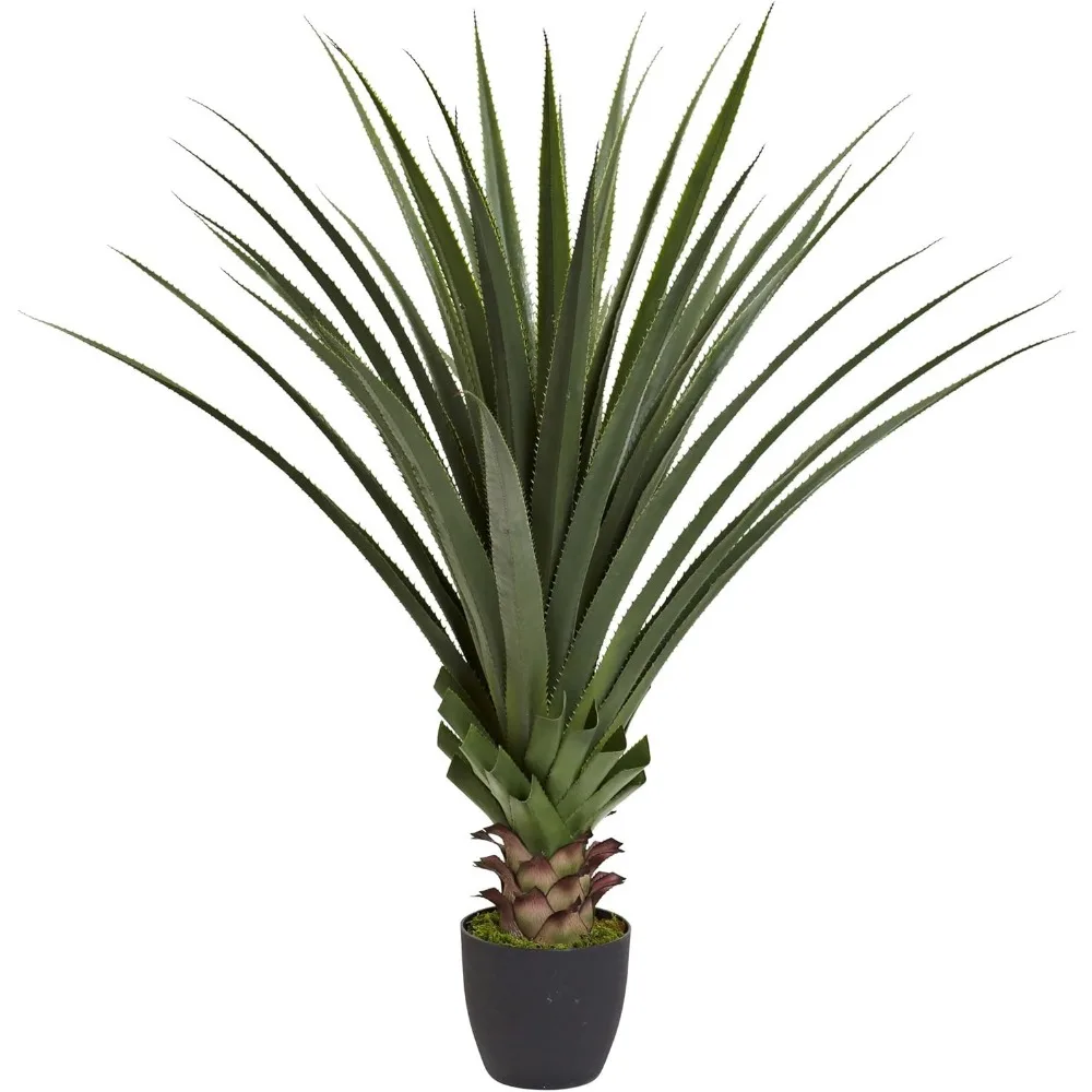 

Near-natural 4-foot spiked agave plant, green