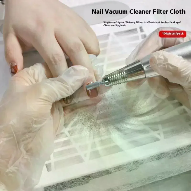 100Pcs Nail Dust Extraction Filter Paper Dustproof Tailorable Dust Filter Cleaning Cotton Nail Accessories For Nail Vacuum