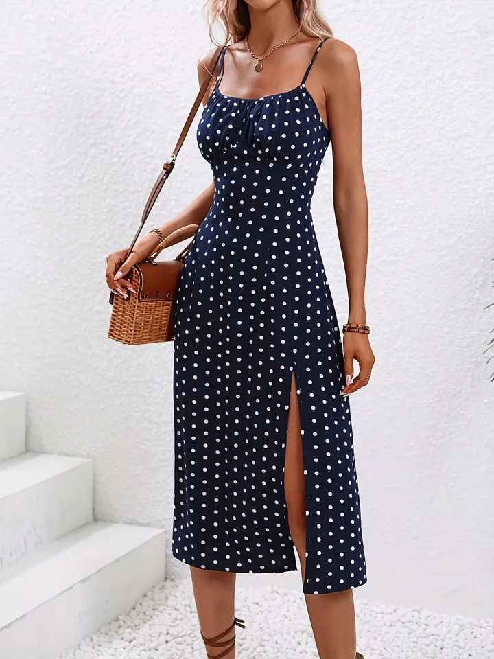 Vestido de Verano Boho para Mujer 2024 con Estampado Floral, Tirantes Finos, Escote Cuadrado y Abertura Lateral Elegante 3