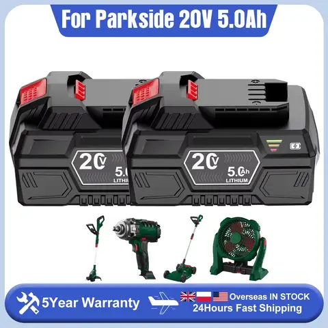 1/2/3/4Pack 20V 5Ah batterie de remplacement pour Parkside X 20V équipe pour Parkside PAP 20 B3/A3 PAPS 208 A1 outils électriques
