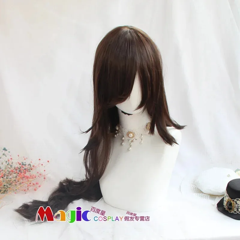 CyPretty ديربي رايس دش شعر مستعار تأثيري مقاومة للحرارة الاصطناعية طويلة براون شعر مستعار حفلة الهالوين + غطاء شعر مستعار مجاني