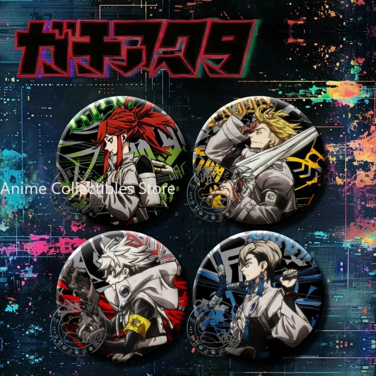 

Gachiakuta Zanka Nijiku‌ Rudo Shuaburekku Anime Badge Tinplate Brooch Cartoon Figure Badges Backpack Clothes Lapel Pin Props