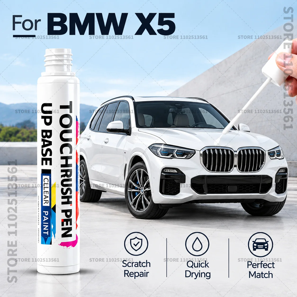 For BMW X5 White Blue Black Car Scratch Remover Paint Pen Touch Up Marker for Auto Body Repair Door Bumper Fender Accessories