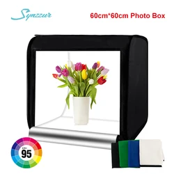Photo Light Box 60 Folding Light Room LED Lights For Photography Lightbox Studio Take Picture LED Lighting Tent With 4 Backdrop