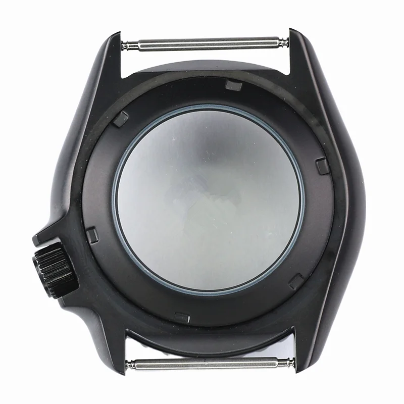 High Quality 42mm Skx007 Steel Black Matte Waterproof Watch Case With Sapphire Crystal For Nh35 Nh36 Movement 28.5mm Dial Mods