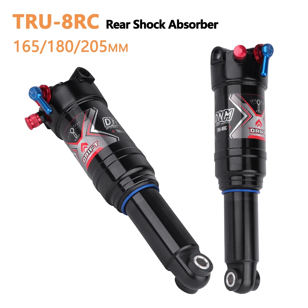 DNM Alloy Downhill MTB Bike Rear Shock 165/185/205mm Mountain Electric E Bicycle Air Pressure Suspension Shock Absorber TRU-8RC