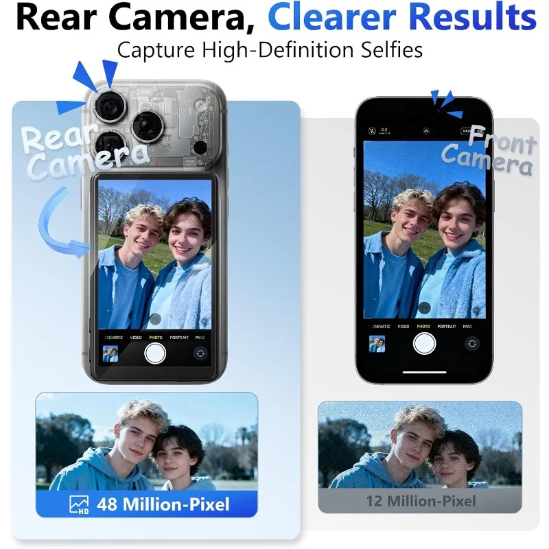 Selfie Monitor Screen Magnetic Back Camera Monitor Built-in Bluetooth 1500mAh Battery for Solo Shooting Vlogging Live Streamin image 3