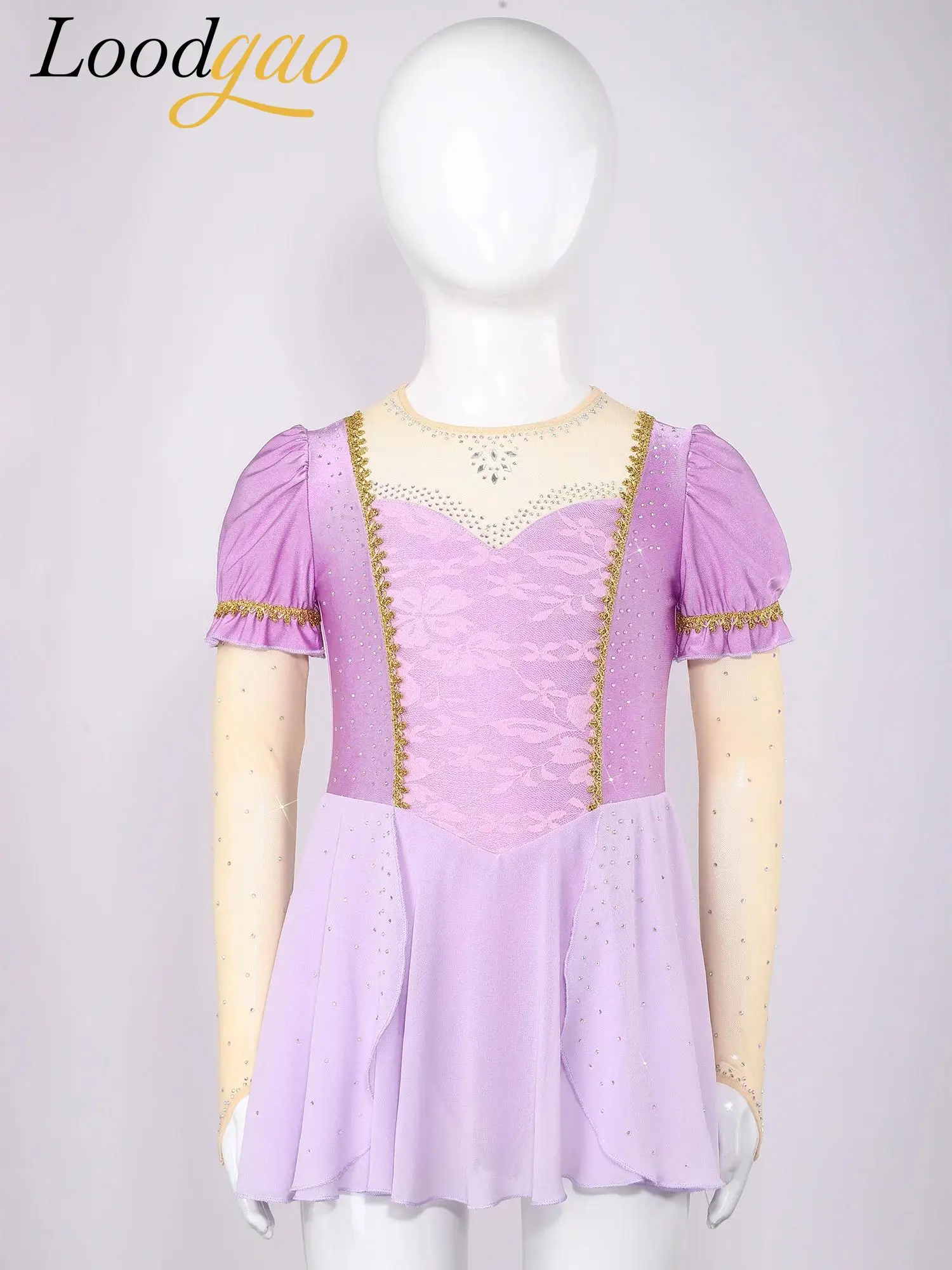 

Ball Gown Girls Western Princess Fancy Dress Carnival Birthday Party Carnival Dance Dress Performance Ruffled Chiffon Dress