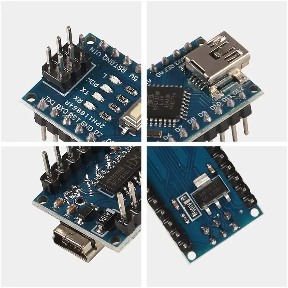 Micro Controlador com USB, Compatível com Arduino, ATmega328P, Nano Board, CH340