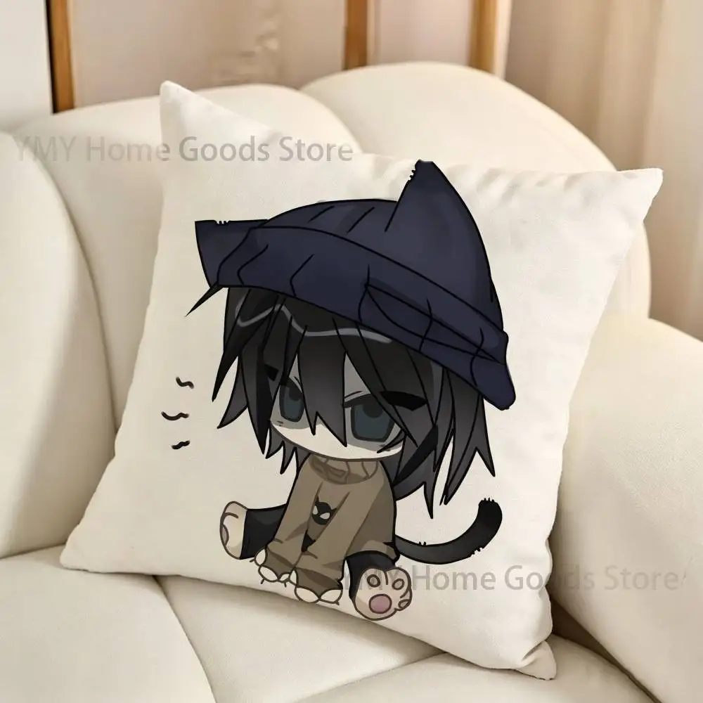 Kawaii T-Terrible Mouse Anime Luke Print Throw Pillow Cover Square Cushion Case for Living Room Bedroom Decor