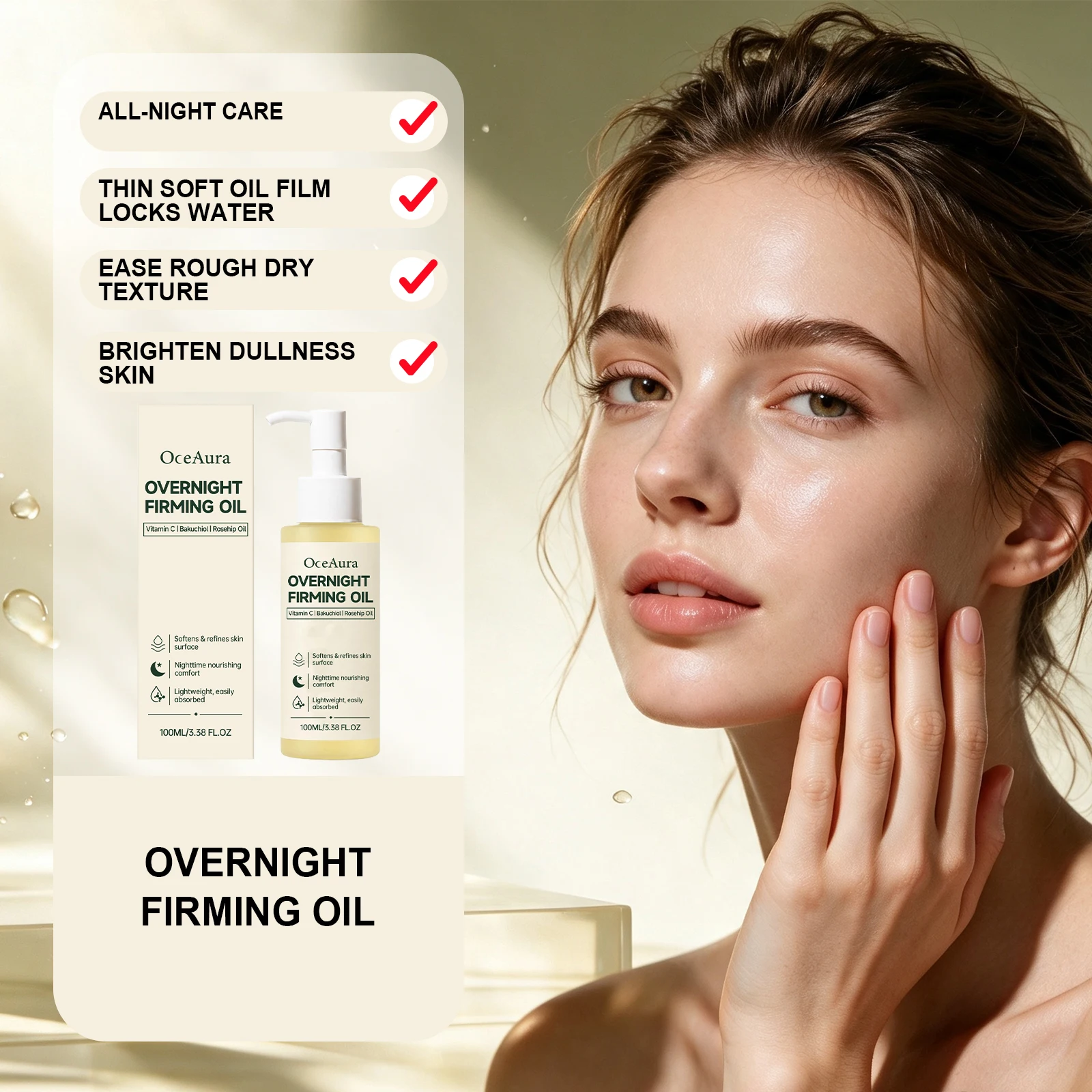 Face Oil Rosehip - Gece Boyu Besleyici Sıkılaştırıcı Yüz Yağı