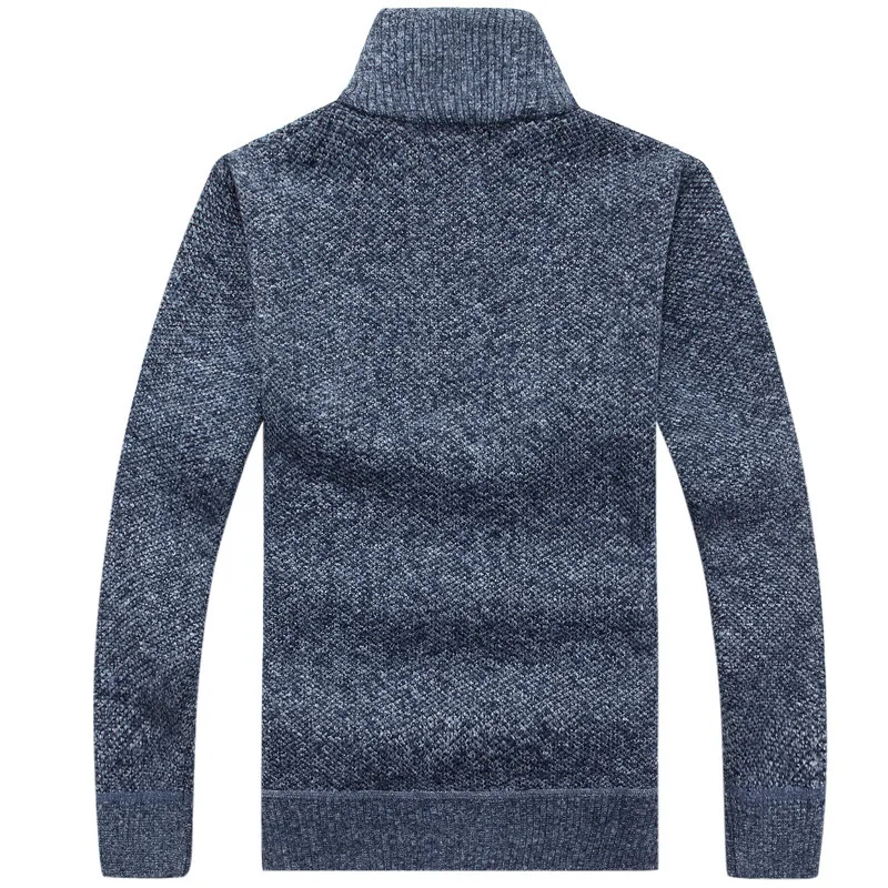 Pull polaire plus épais pour hommes, demi-fermeture éclair, col roulé, chaud, de haute qualité, Slim, tricoté en laine, 2024