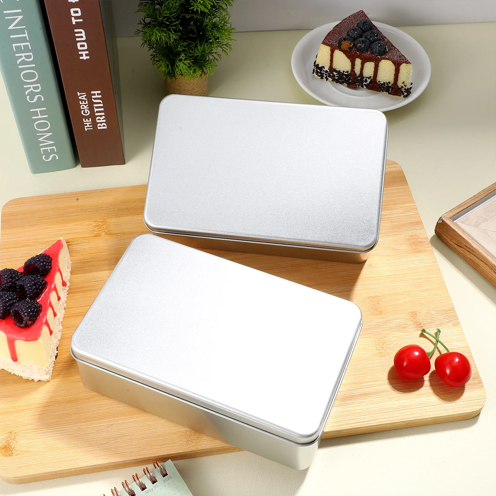 

3Pcs Tinplate Cookie Tins Durable Storage Boxes Party Favor Candy Gift Boxes for Packaging Tall Cake Box Metal Cookie Tins