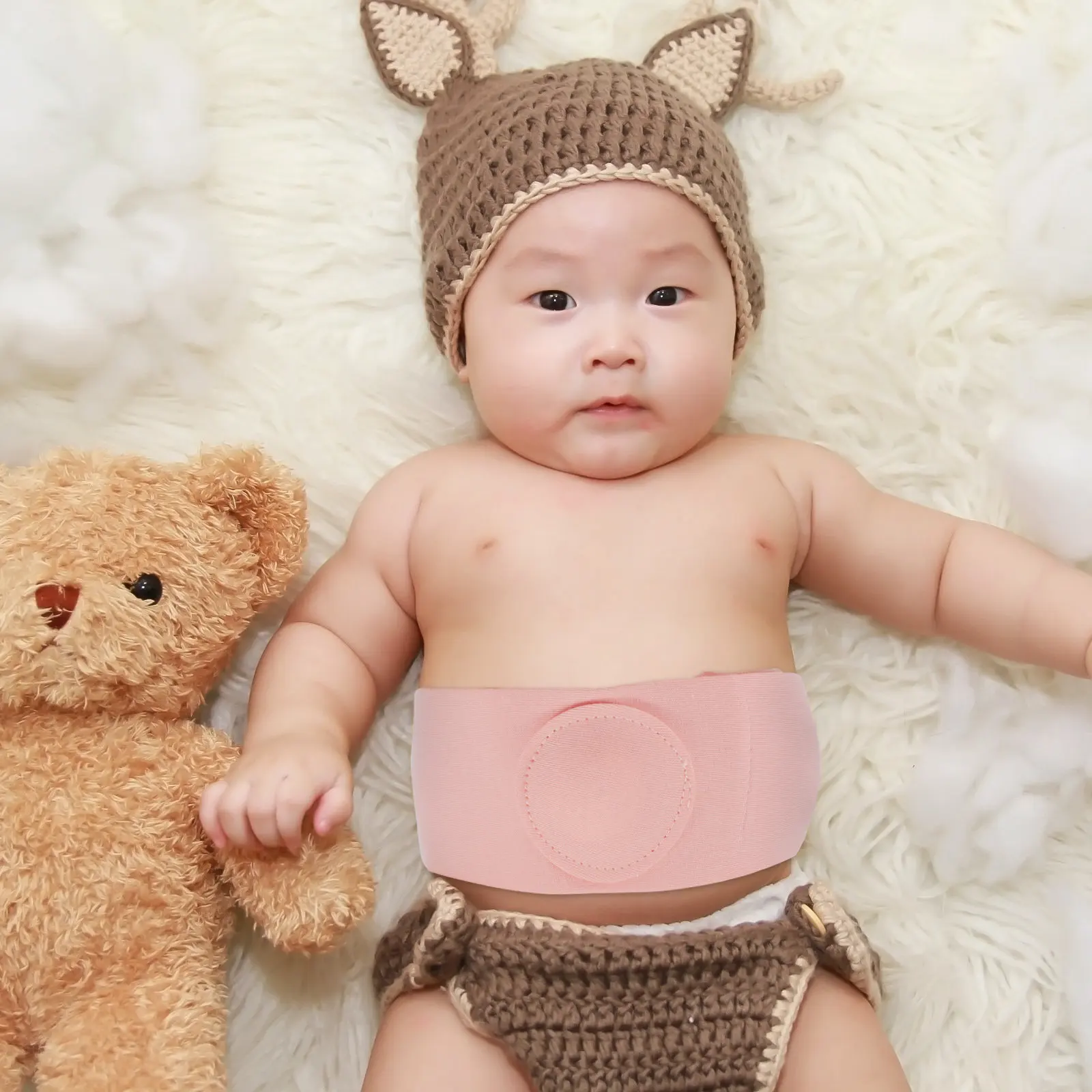 

Комплект из 2-х хлопковых мягких регулируемых бандажей для пупка при пупочной грыже, поддерживающий живот, для облегчения состояния при грыже