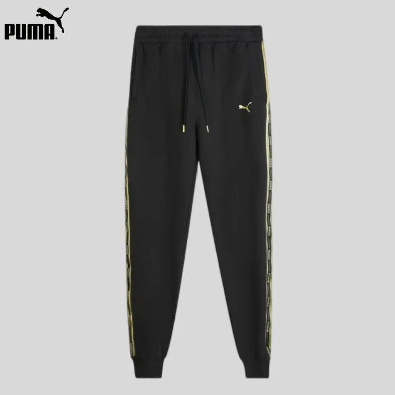 PUMA Loose Black Running Knitted Sports Trousers Men's New Summer Casual Trousers 635855-01