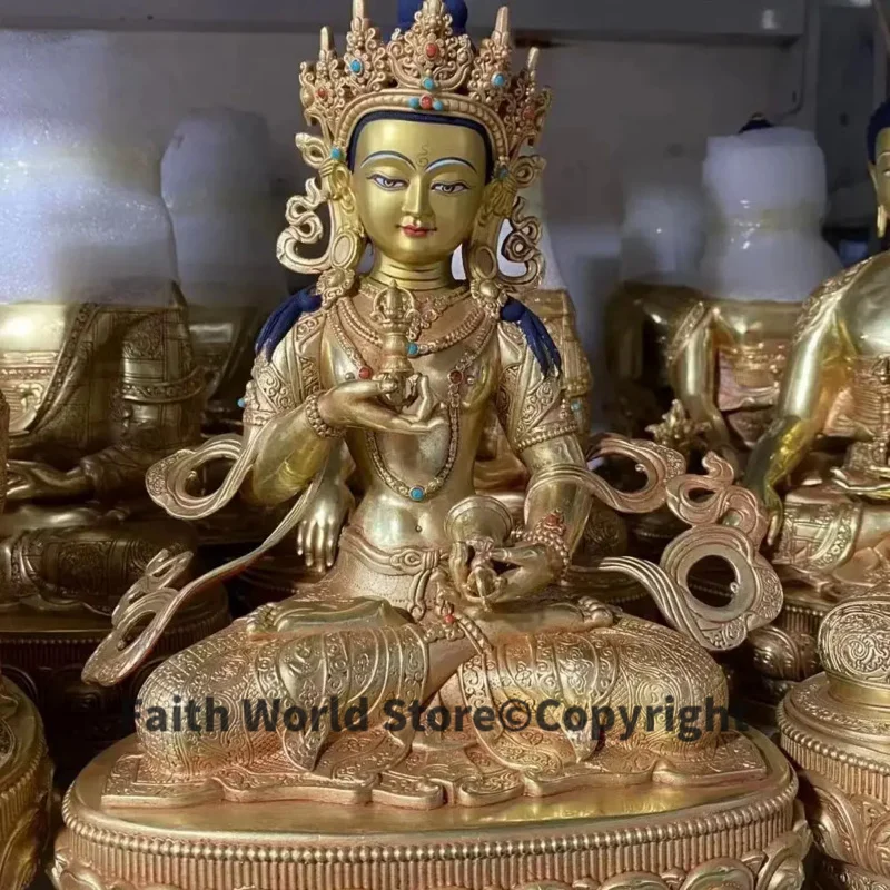 30cm lage Nepal Tibet TOP High grade copper Vajrasattva Vajra Buddha statue Worship home Family protection Health safety