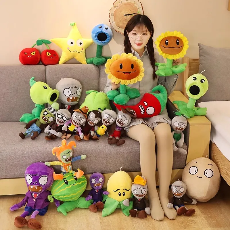 30CM plantas vs Zombies 2 Zombie gigante vs plantas de peluche juguetes girasol Zombie Yeti PVZ juguetes de peluche muñeca cumpleaños regalos de navidad