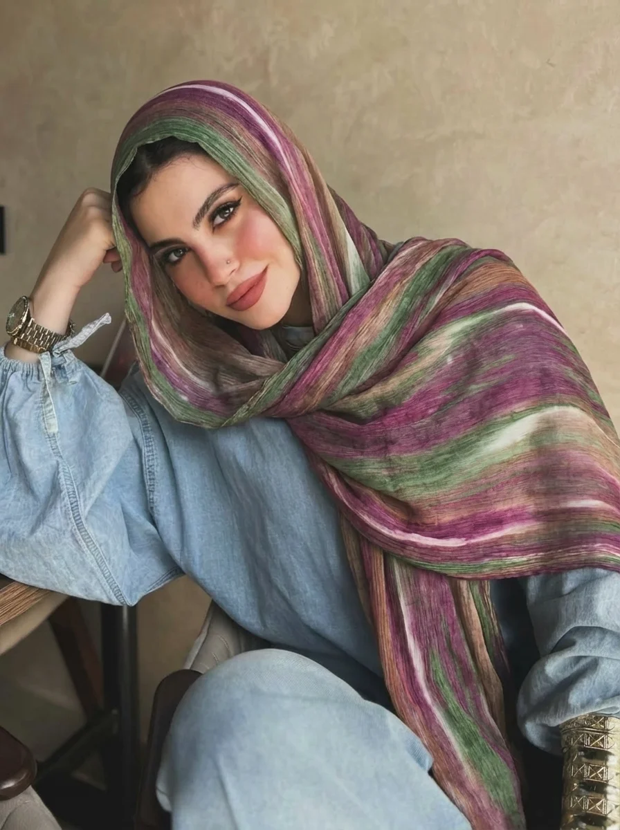 Ramadan Modal Rayon Muslim Hijabs Women Solid Gradient Scarves Shawl Luxury Eid Hijab Wrap Islam Turban Female Headscarf view 5