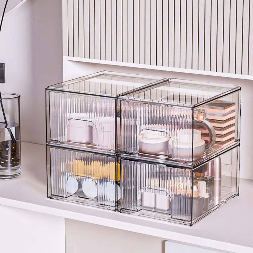 Acrylic Drawer Type Storage Box Transparent Dustproof Cosmetics Storage Box Space Saving Large Capacity Makeup Storage Drawers