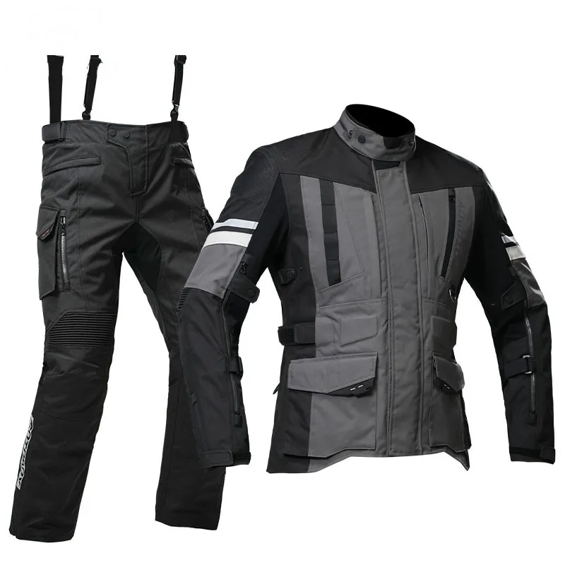 High Quality Motorcycle Riding Kit Jacket Pants Safety Protection Clothing Oxford Elastic Fabric Rally Riding Kit