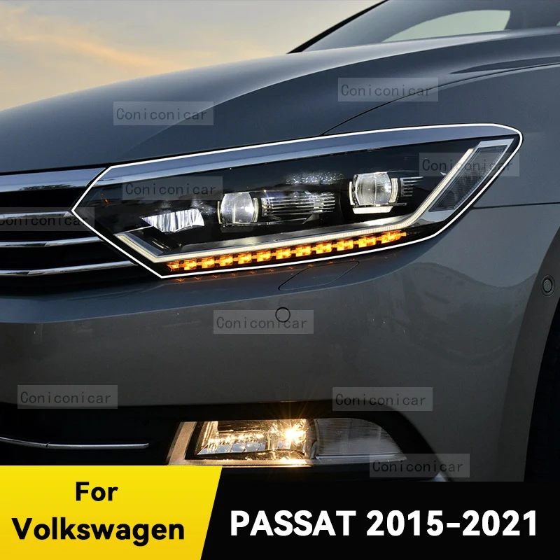 

For Volkswagen PASSAT 2015-2021 Car Headlight Protective Cover Film Front Light Transparent TPU Headlamp Accessories