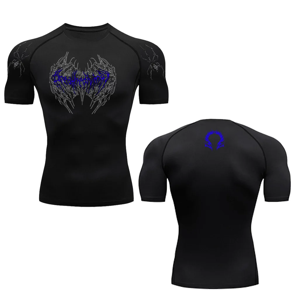 Fitness Speed-Dry Printed Short-Sleeved T-Shirt - Running Speed-Dry T-Shirt - Suitable for Both Men and Women