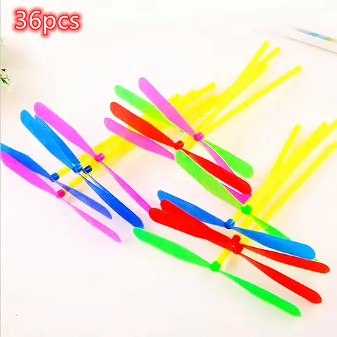 100Pcs 재미 대나무 잠자리 프로펠러 어린이 야외 비행 장난감 어린이 생일 파티 선물 Pinata 필러 Fiesta Boys Party Favors