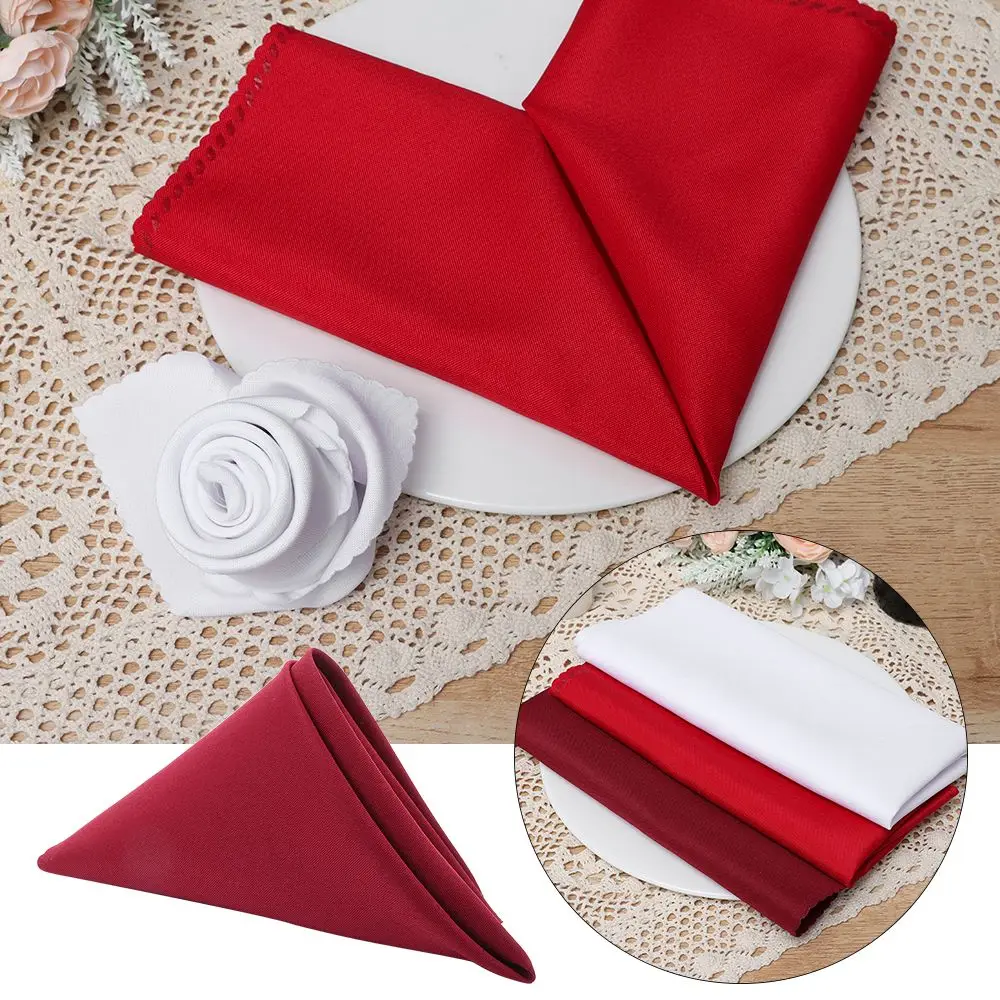 Party Supplies Soft Table Linen Dinner Napkins Wedding Table Cloth Cloth Napkins Solid Red