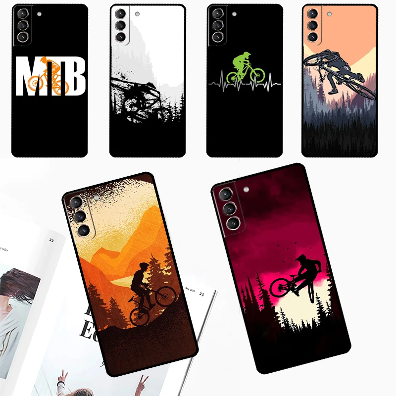 MTB Mountain Bike Cycling Bicycle Case For Samsung Galaxy S24 Ultra S23 S22 S21 S20 Plus Note 10 Note 20 S9 S10 S21 FE Cover