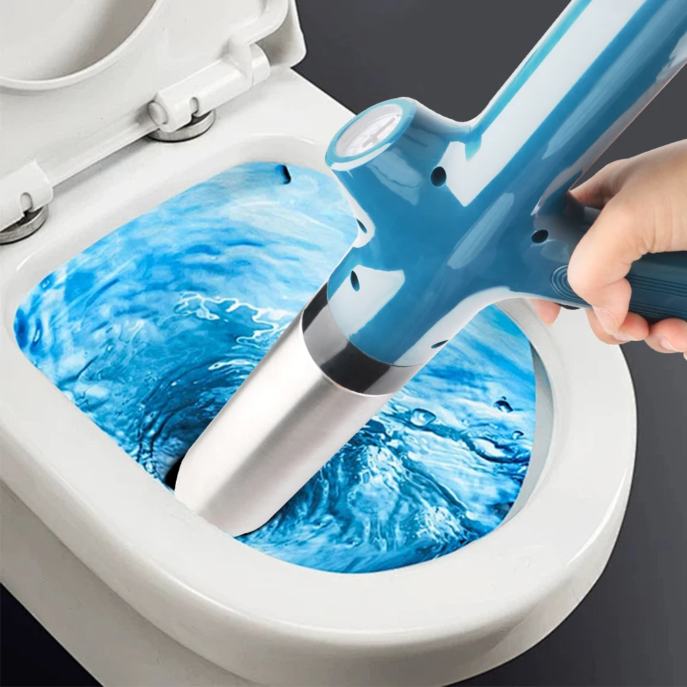 Toilet Clogged Unclogging Device Bath Toilets Bathroom Shower Sink Bathtub High Pressure Drain Plunger Dredge Clog Pipe Plunger