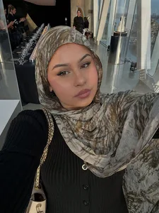 Ramadan Muslim Hijabs Women Solid Gradient Scarves Shawl Luxury Eid Watercolour Hijab Wrap Islam Turban Female Headscarf