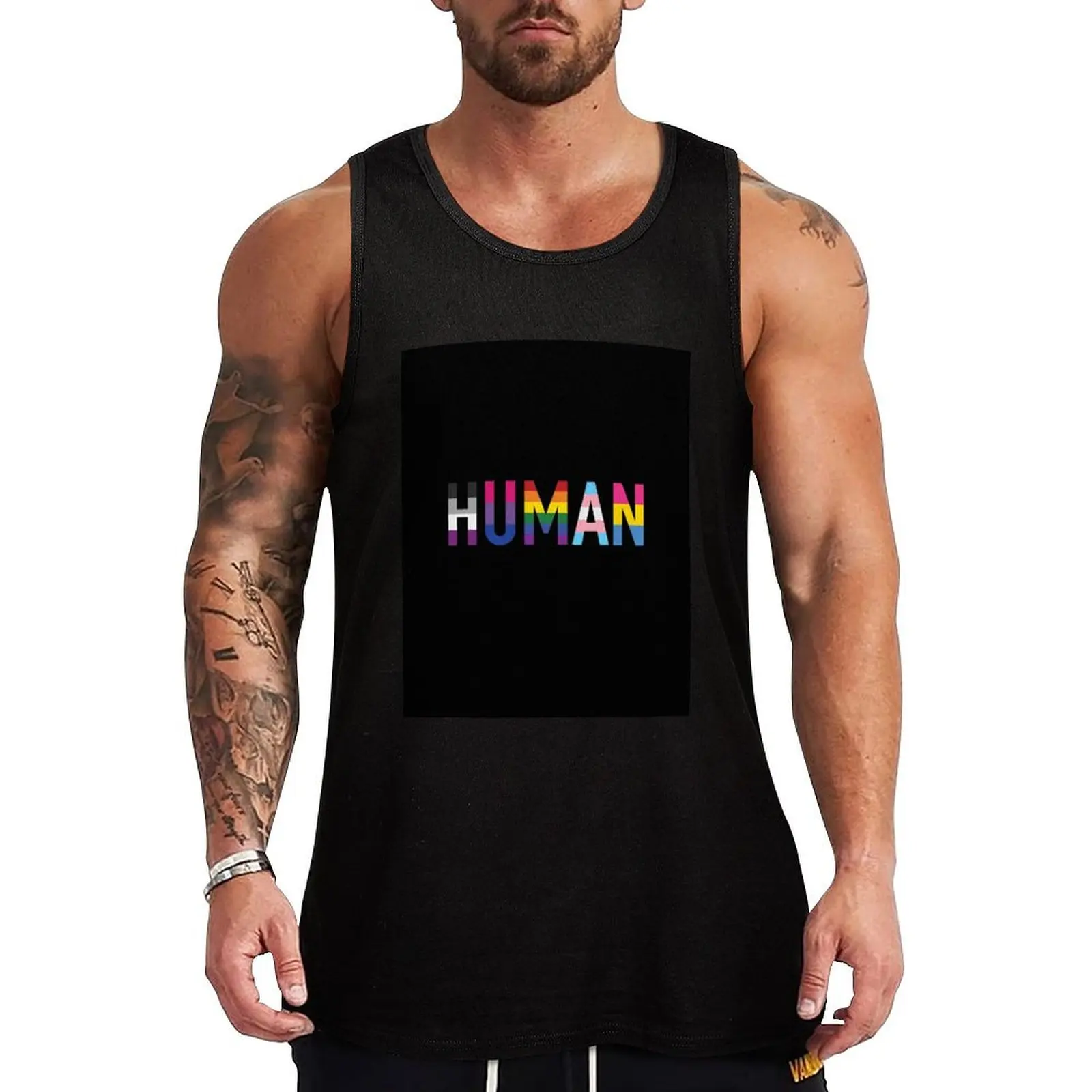 

Human, Various Queer Flags 1 Tank Top Moisture Wicking Tank Top Workout Gym Athletic Shirt
