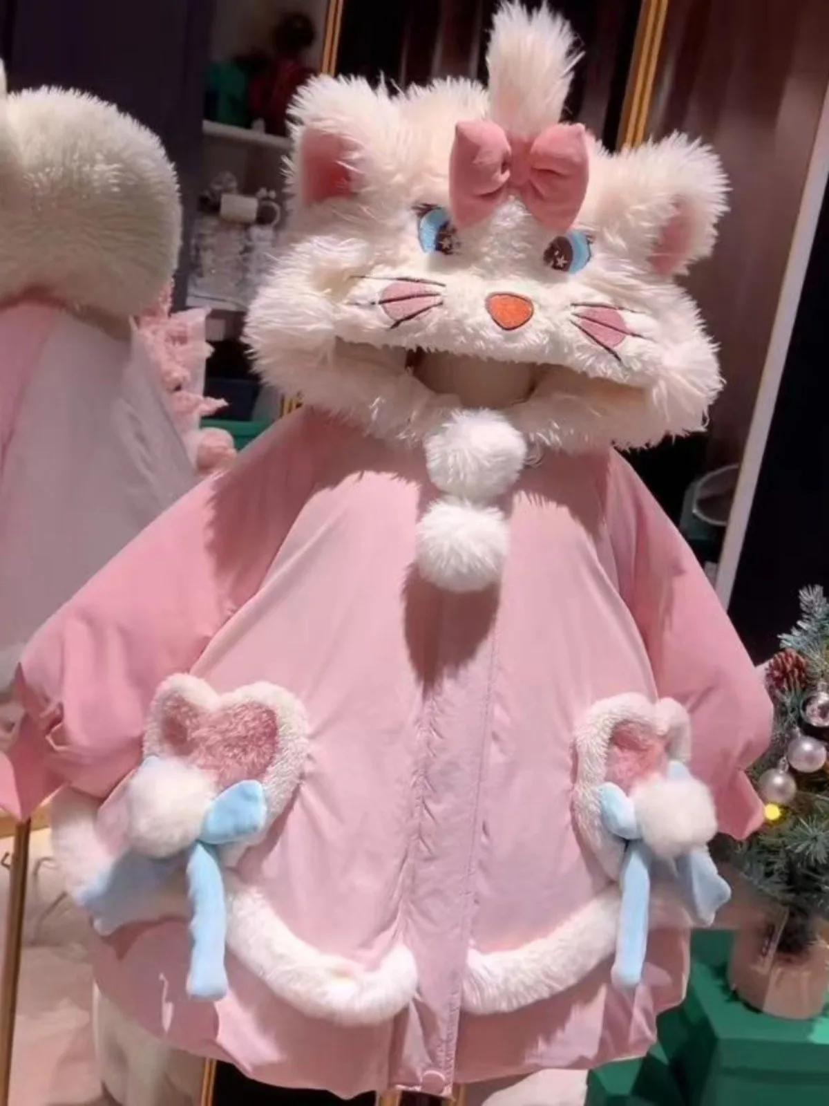 

Пуховик в стиле принцессы для маленьких девочек, дизайн Мэри, утепленное зимнее пальто, милый стиль, полиэстер, белый утиный пух