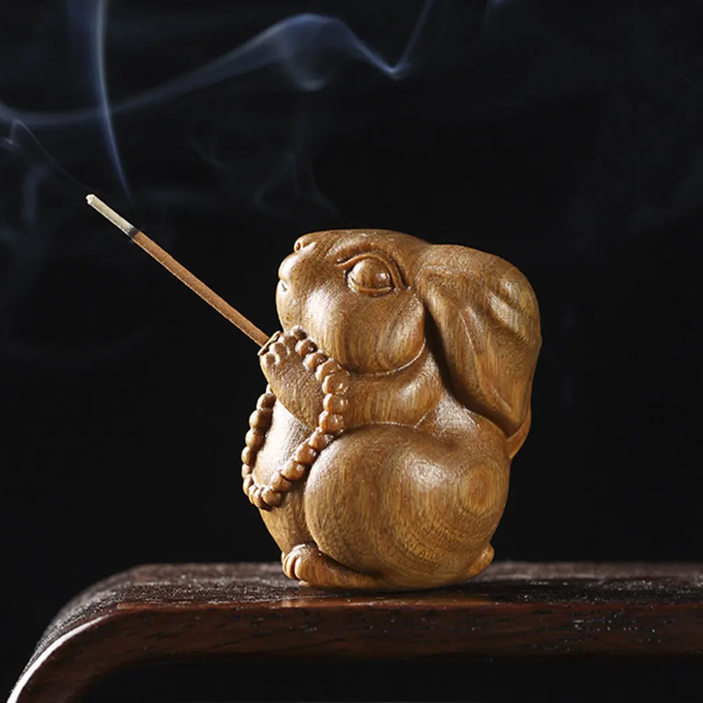 

Wooden Rabbit Incense Holder Exquisite Design Stable Base Perfect Gift for Friends Family Colleagues Aromatic Decor