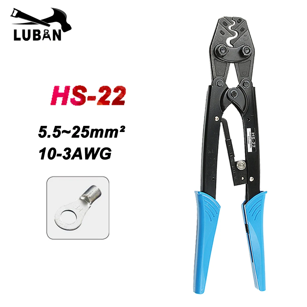 Crimpadora de terminales no aislada, alicates de crimpado fácil, conector de cable, herramienta de electricista, latón y cobre, SNB, RNB, SC, UT, OT, 1,25-38mm