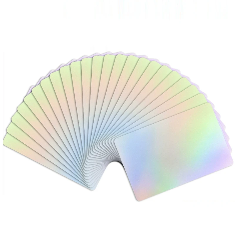 Tarjeta NFC de negocios impresa con láser, patrones llamativos, tarjeta social, medios, tarjeta NFC holográfica láser