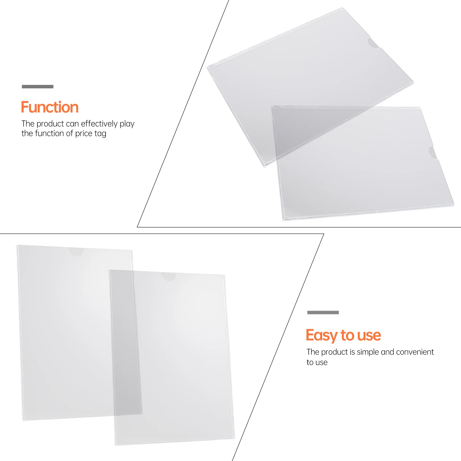 

2 Pcs Acrylic Display Box Premium Material Rack A4 Paper Holder Stand Fashionable Clear for Item Show