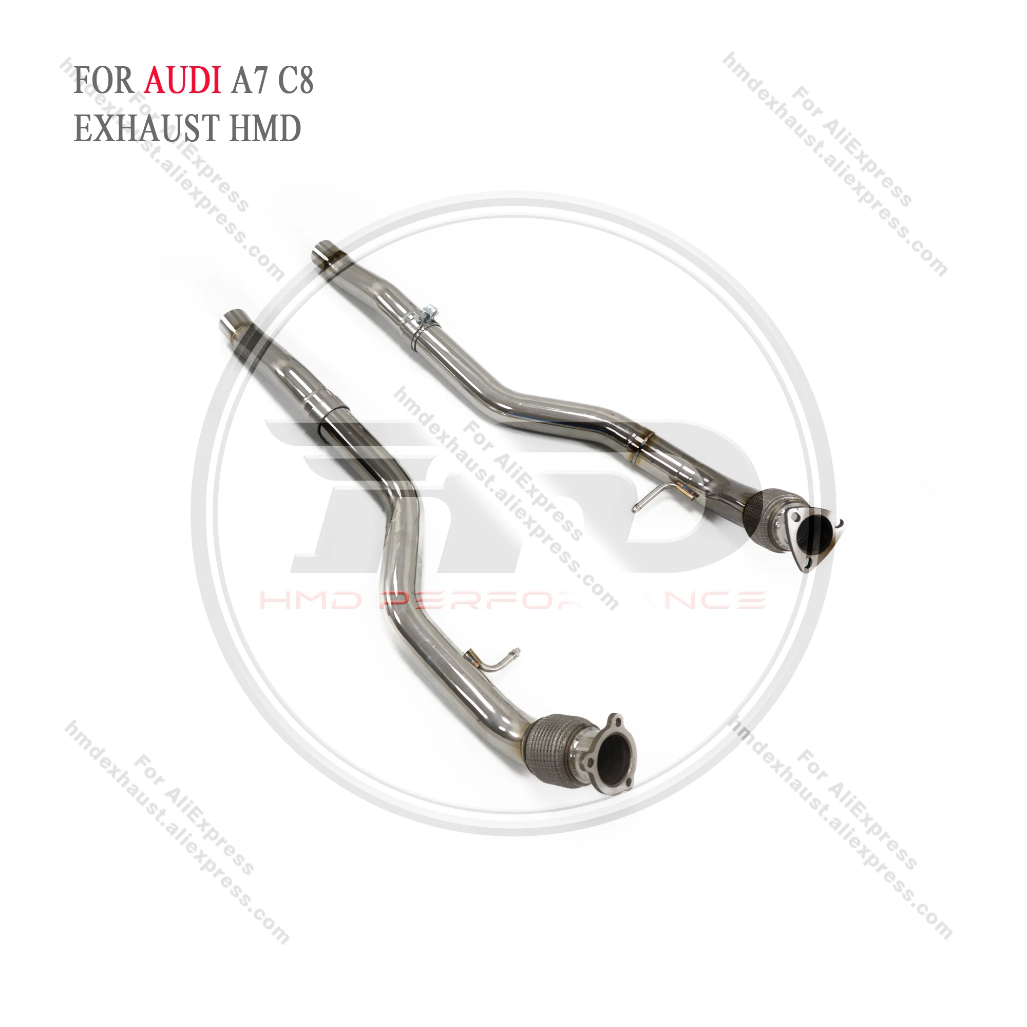 For AUDI A7 C8 exhaust mid pipe muffler HMD exhaust system performance modification