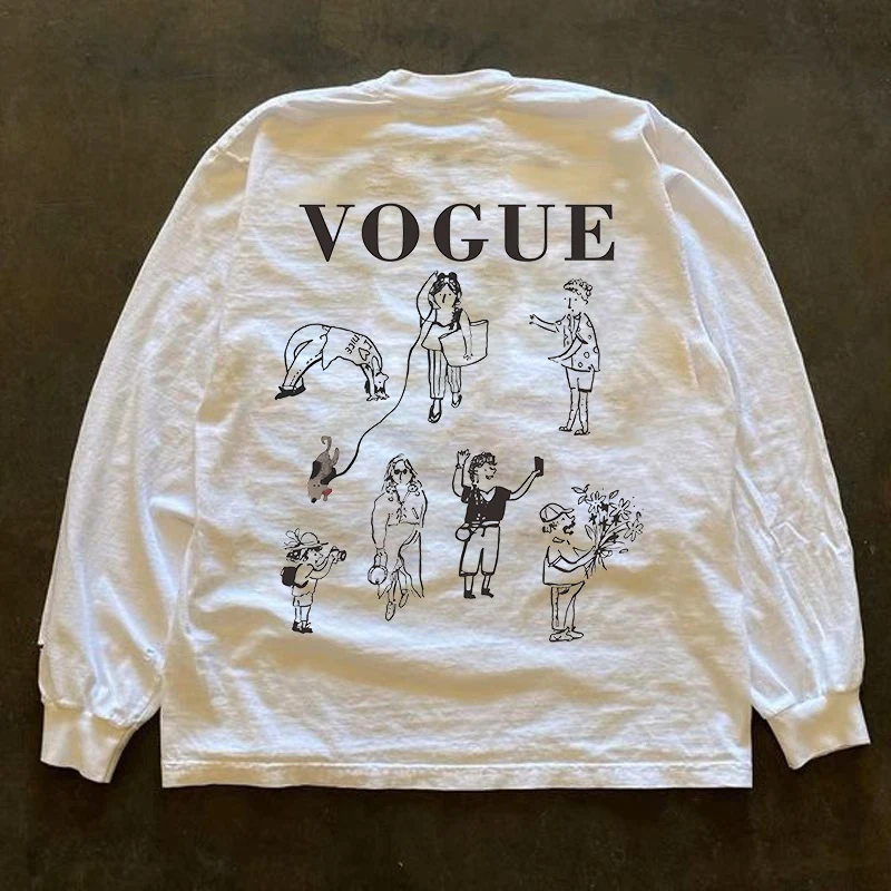 

Футболка с длинным рукавом из 100% хлопка, плотность 300 г/м², универсальная, в американском ретро-стиле, аксессуар для одежды на все сезоны