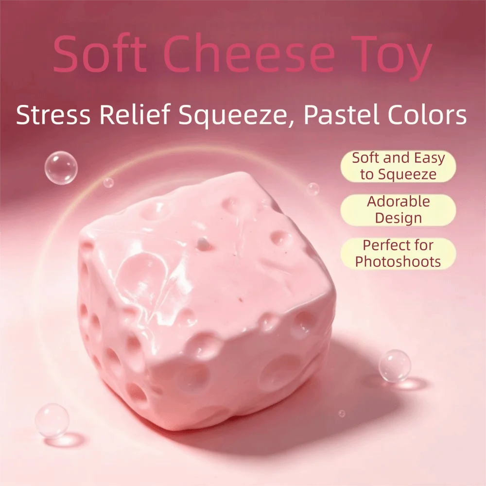 Boys Girls Hand Relax Cheese Squishy Non-bounce Fidget Crunch Squishy Pinch Moldable Handmade Ball Children Gifts