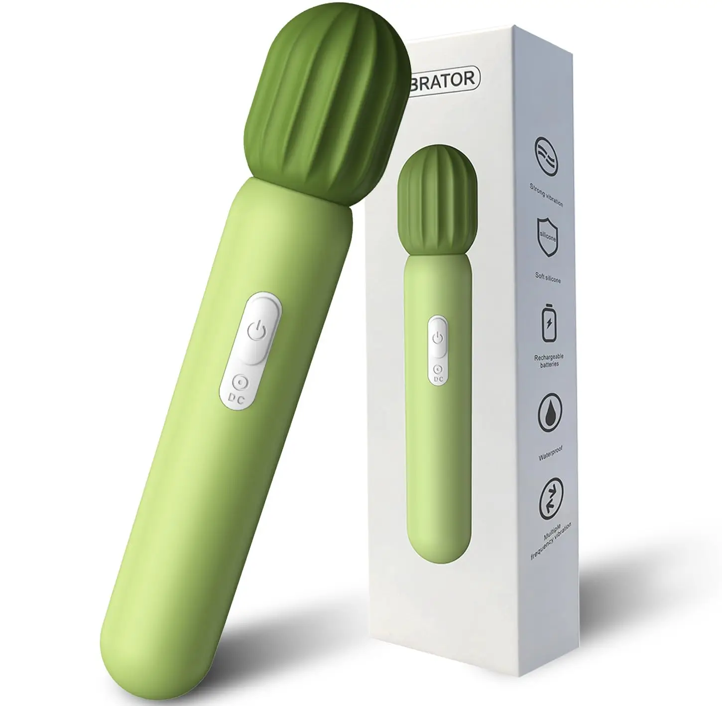 Cactus Vibrator Wand for Women, 12 Vibration G Spot Clitoral Massager, Silicone Rechargeable Couples Toy