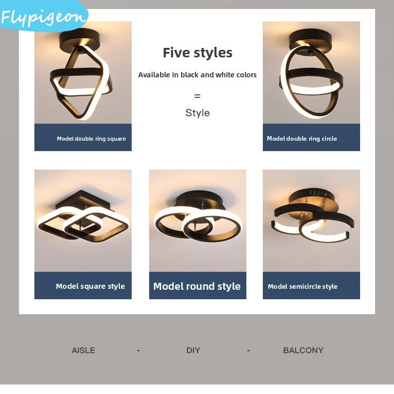 

Modern LED Ceiling Light Nordic Design For Aisle Corridor Entryway Bedroom Terrace Aluminium Lighting Decoration Ceiling Lamp